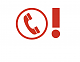 Rotes Telefon-Icon mit Ausrufezeichen (Ratio Mobil)